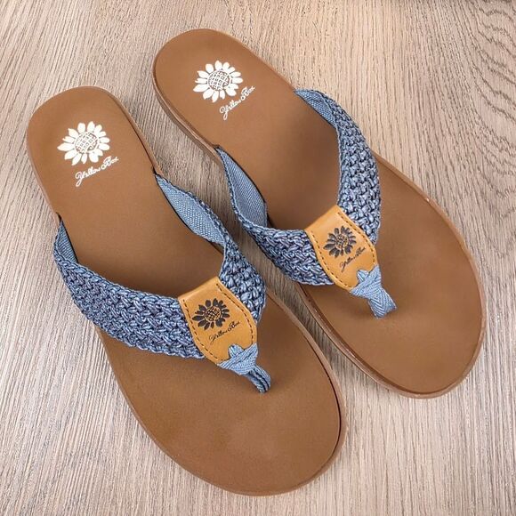 Yellow Box Fida Woven Flip Flop Sandals Size 10 - Picture 1 of 8